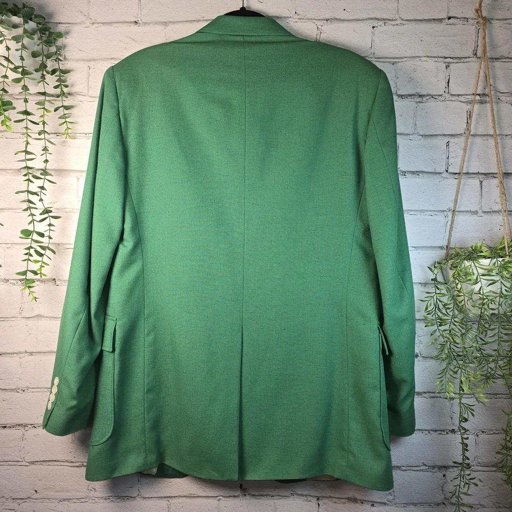 VINTAGE JOHN PEEL LTD KELLY GREEN BLAZER MENS MADE IN THE USA 40L MASTERS